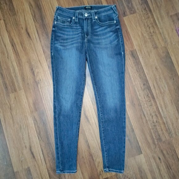 True Religion Women's Denim Jennie Curvy Mid Rise Super Skinny Capri Jeans NWT! - Picture 1 of 16